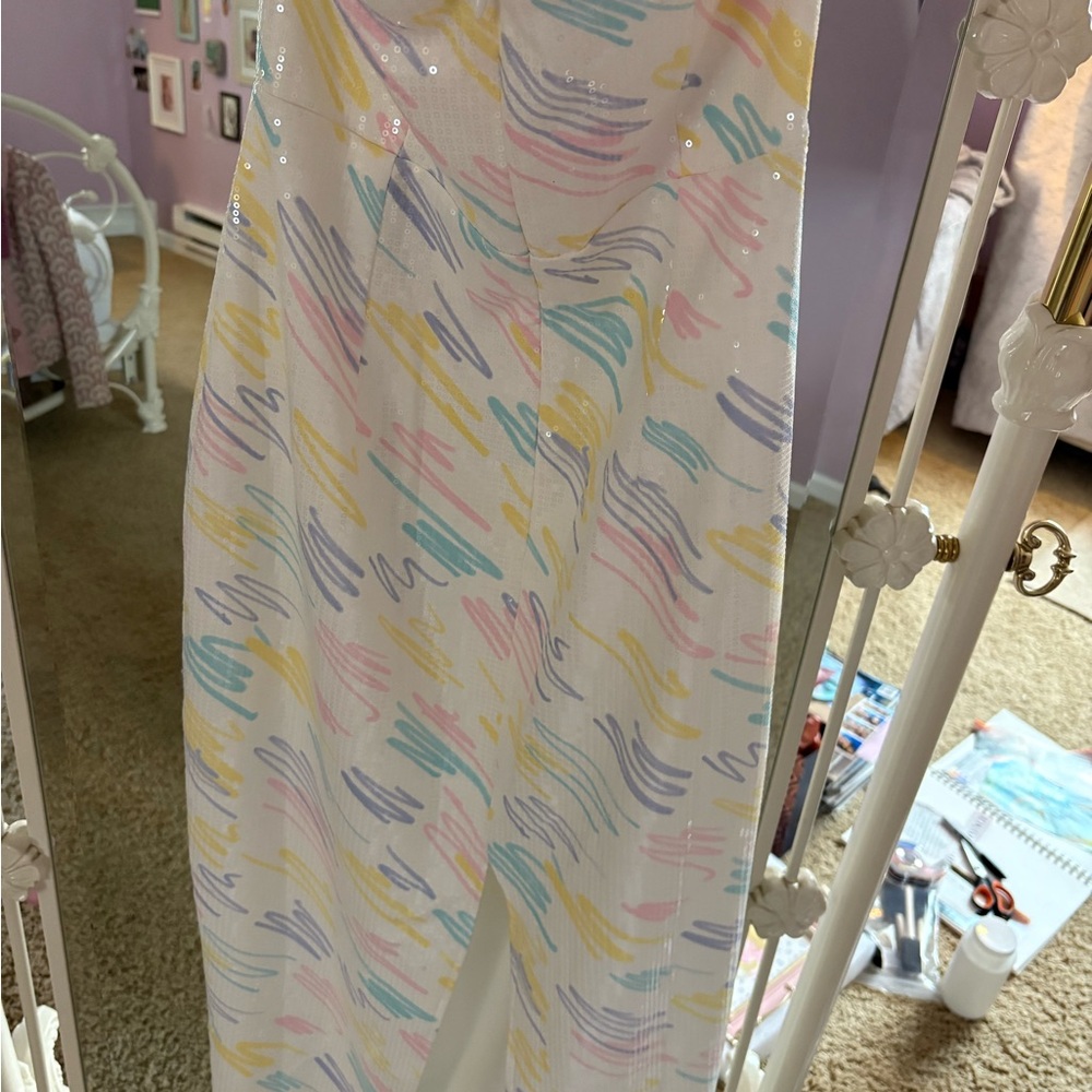 Chic Strapless Multicolor Dress - Picture 4 of 6